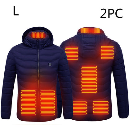 New Heated Jacket Coat USB Electric Jacket Cotton Coat Heater Thermal Clothing Heating Vest Men's Clothes Winter