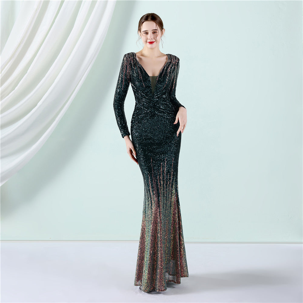 Fashion Long Sequins Dress Toast Clothing