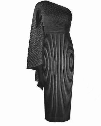 Irregular Bevel High Waist Dress