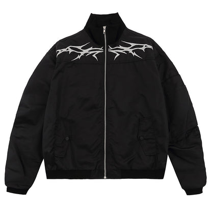 Real Shot Street Cool Embroidered Flight Jacket Coat