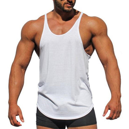 Solid Color Men's Sports Vest Cotton Bodybuilding Fitness Thin Strap I-shaped Camisole