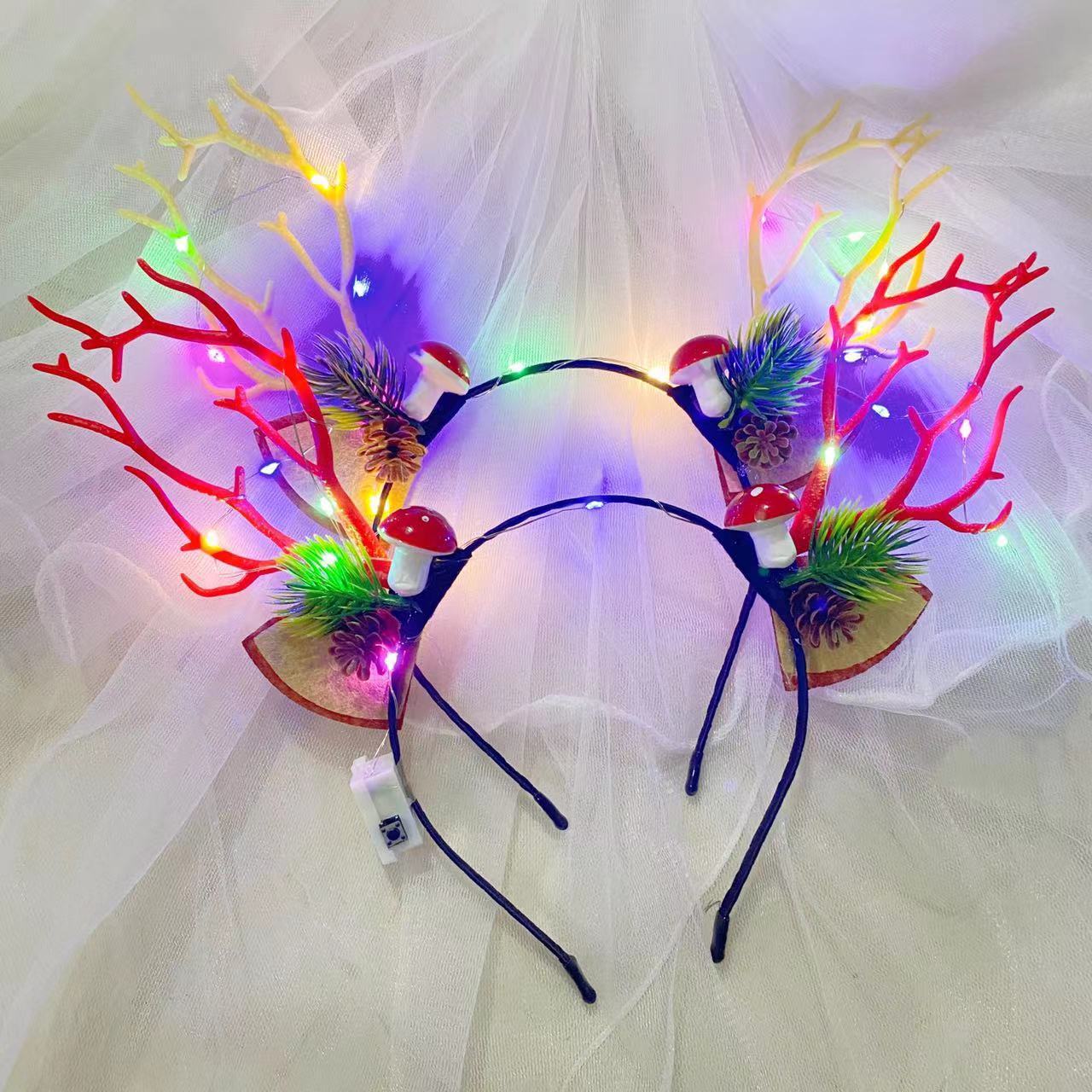 Christmas Decorative Head Hoop Luminous Antlers Party Decoration Supplies