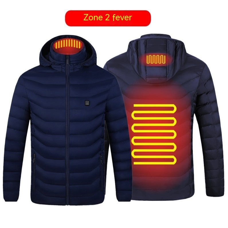 Men's Fashion Casual Heating Hooded Down Coat