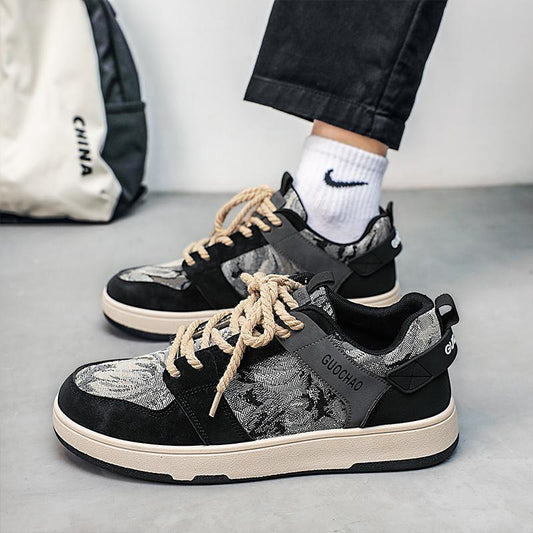 Men's Sneakers Autumn And Summer Niche Design Trendy Casual All-matching Student New Oil Painting Sports Shoes