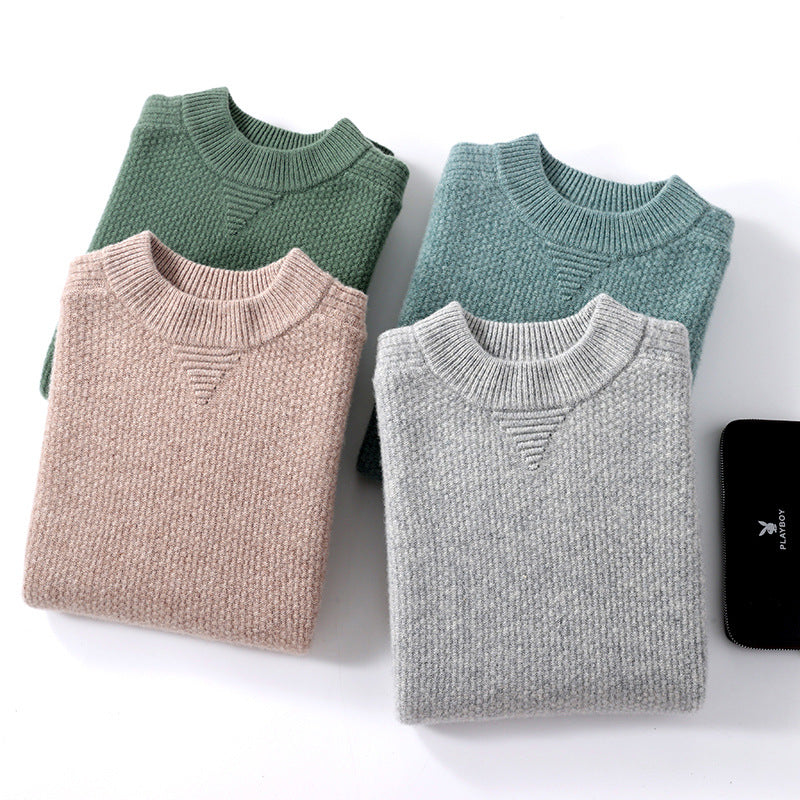 Men's Half-high Collar Business Casual Sweater Base Knitting Cashmere Sweater