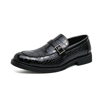 Fashion British Style Buckle Pointed Leather Shoes