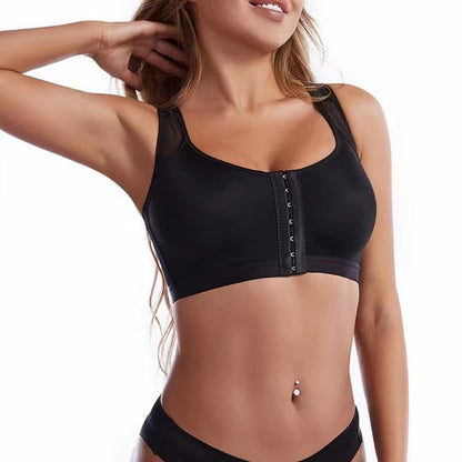 Women's Fashion Front Buckle Closed Sports Bra