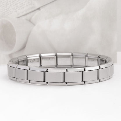 Women's 9mm Italian Elastic Mix Bracelet Fashion Stainless Steel DIY Youth Favorite Accessories