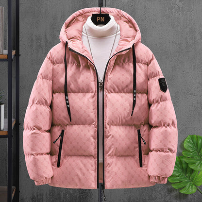 Casual Printed Padded Hooded Cotton Coat