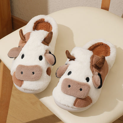 Cute cow slippers for women