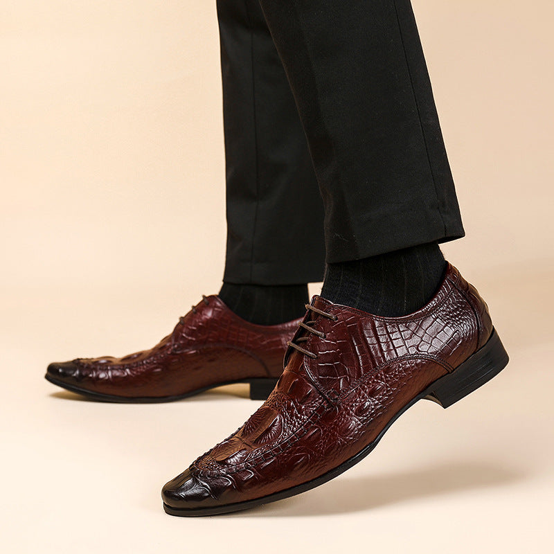 Men's Dress Shoes Crocodile Pattern British