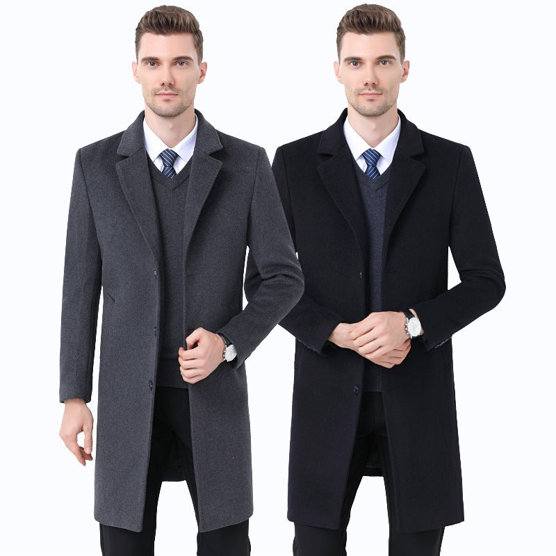 Men's Wool Woolen Coat With Leisure Suit Collar