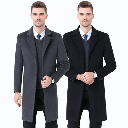 Men's Wool Woolen Coat With Leisure Suit Collar