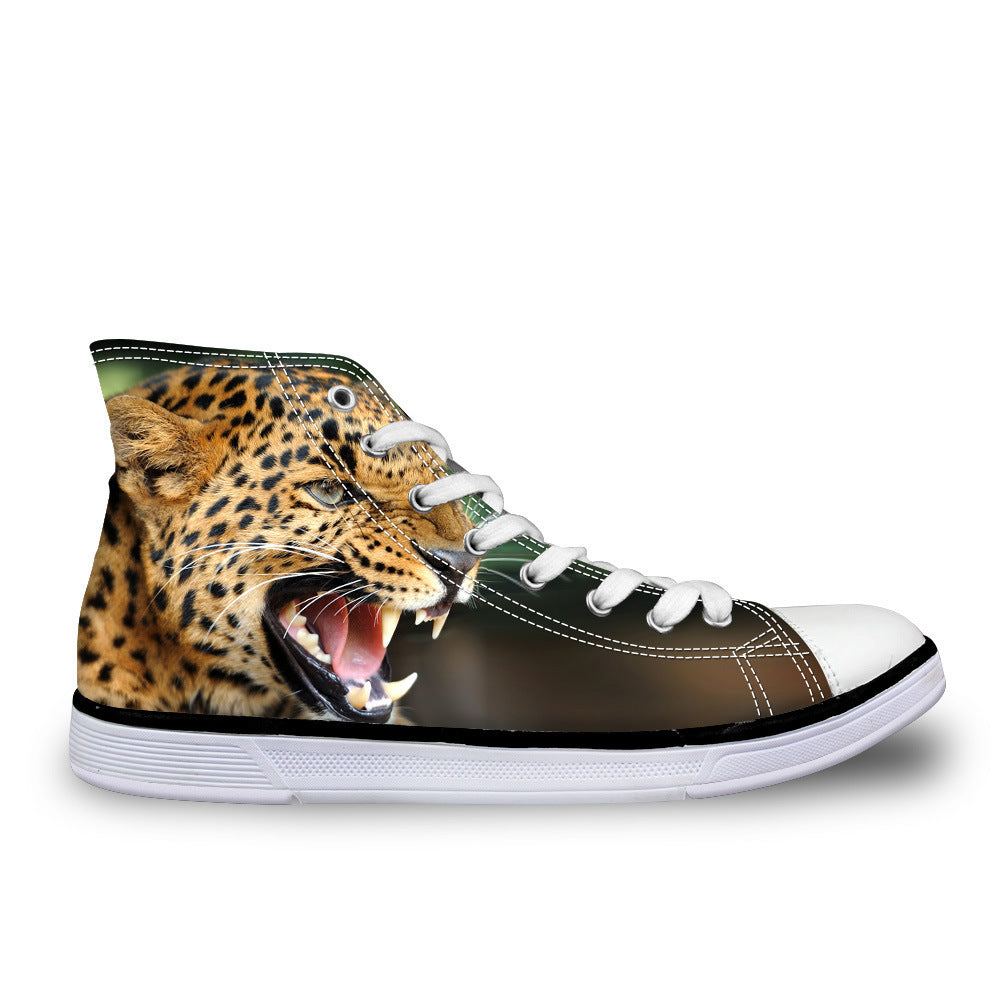 African Animal Casual High-Top Canvas Shoes