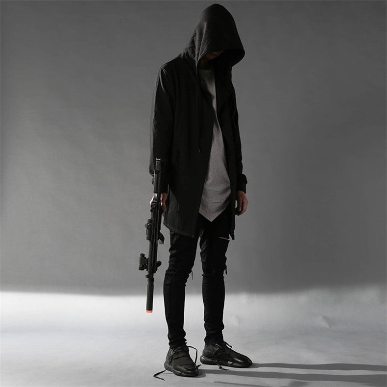 Mid-length Men's Hoodie Cape Cloak