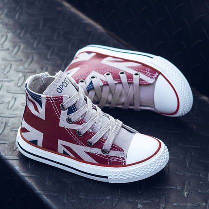 Children's Canvas Shoes British Flag Style Trendy Casual Shoes