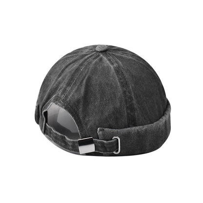 Washed Denim Eaves Distressed Skullcap