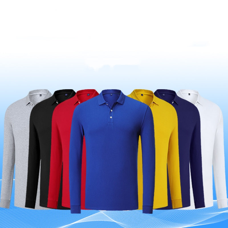 Customized Autumn Advertising Lapel Polo Shirt Long Sleeve Group Clothes Work Clothes T-shirt Printed