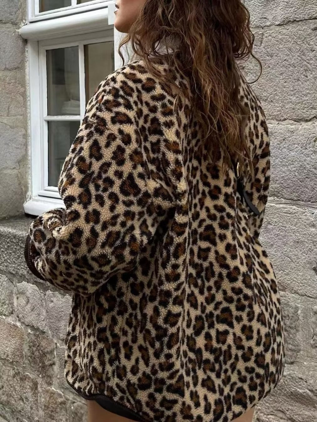 Women's Winter Leopard Print Casual Loose Jacket