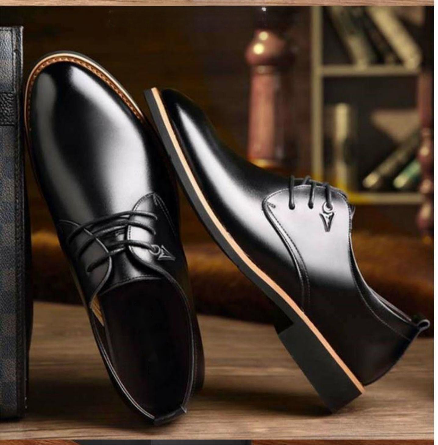 Men's Leather Shoes Inner Height Formal Business Lace-up