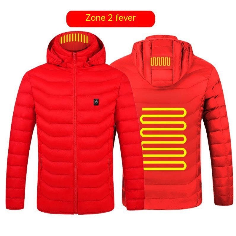 Men's Fashion Casual Heating Hooded Down Coat