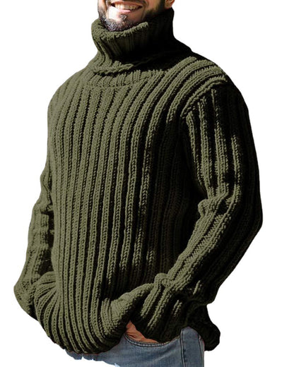 Turtleneck Solid Color Slim Fit Knit Sweater