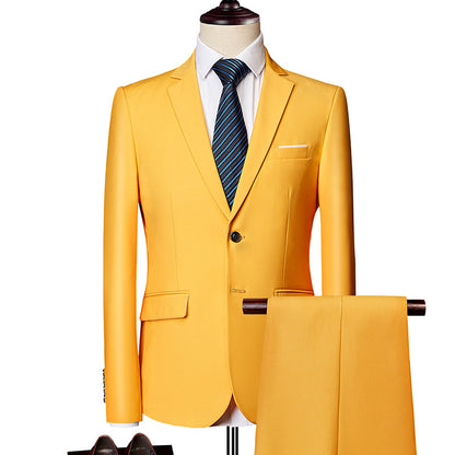 New Men's Business Casual Suit Suit Two-piece Set