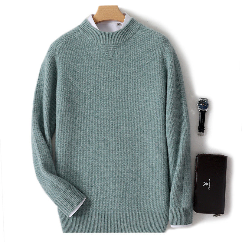 Men's Half-high Collar Business Casual Sweater Base Knitting Cashmere Sweater