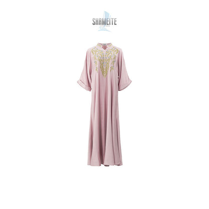 Muslim Women Embroidered Robe Dress