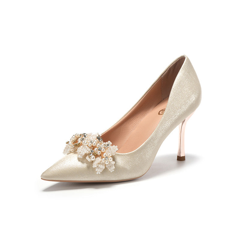 Niche French Style Women's Bridal High Heels