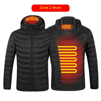 Men's Fashion Casual Heating Hooded Down Coat