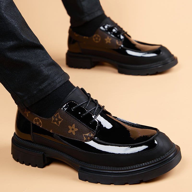 Men's Leather Platform Casual Shoes