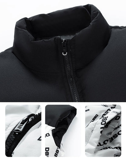 Men's Winter Stitching Sleeveless Cotton Coat