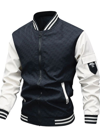 Jacket Men's Jacket Casual Stand Collar Trendy Brand Fashion Baseball Uniform Men's Youth Jacket Hollow Out