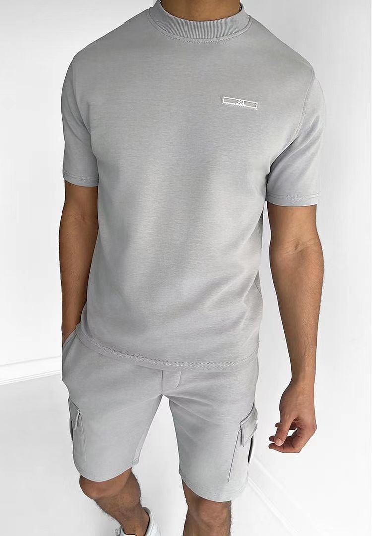 Men's T-shirt Casual Sports Multi-pocket Suit