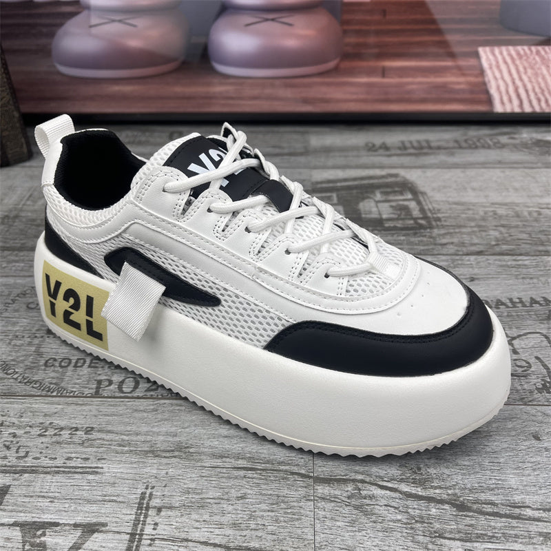 High Rise Thick Soled Casual Lace Up Sports Shoes For Men