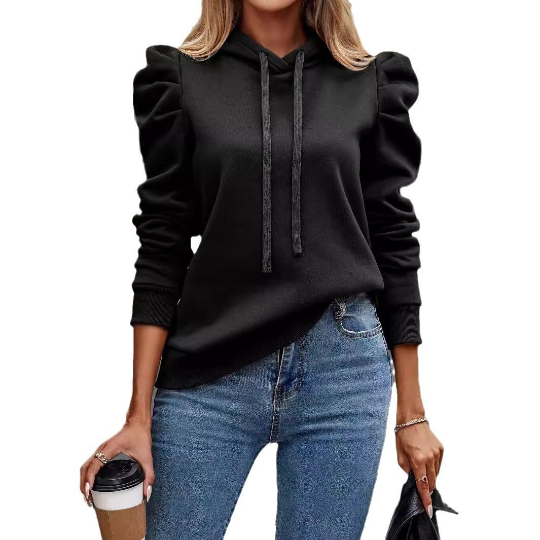 Solid Color Long-sleeved Casual Women's Top Sweater